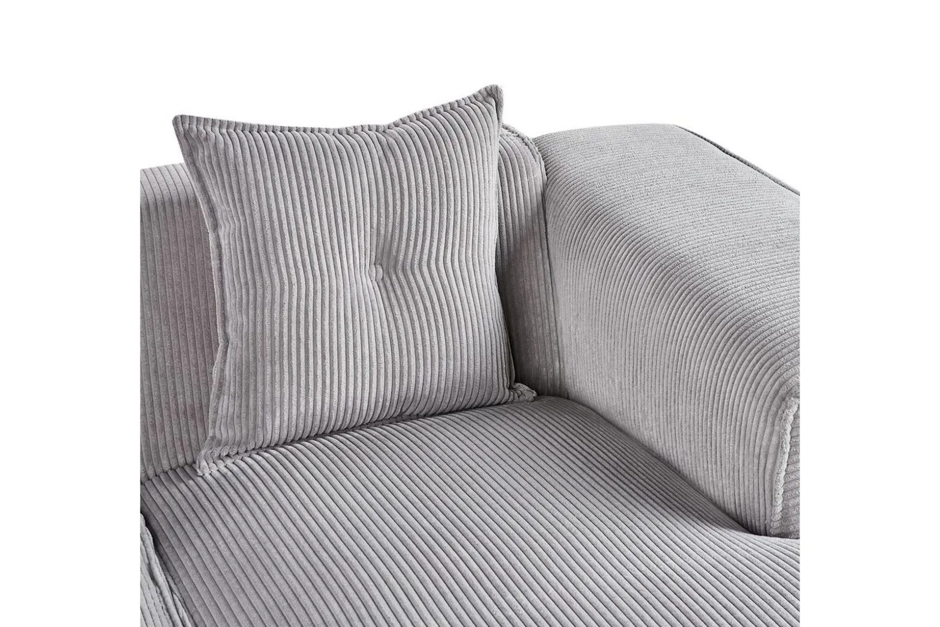 3-sitssoffa Beliani Dolva Grå, svart, Vänstervänd Grey