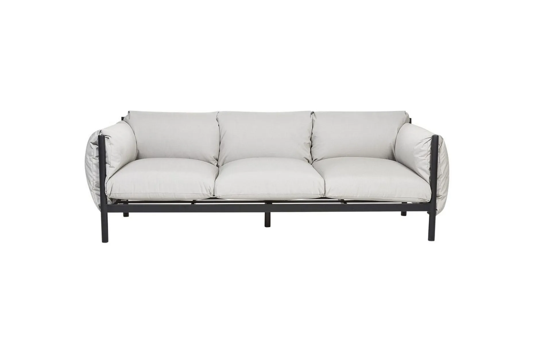3-sitssoffa Beliani Esperia Grey, Black