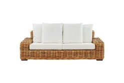 3-sitssoffa Beliani Forli Natural||Beige||White