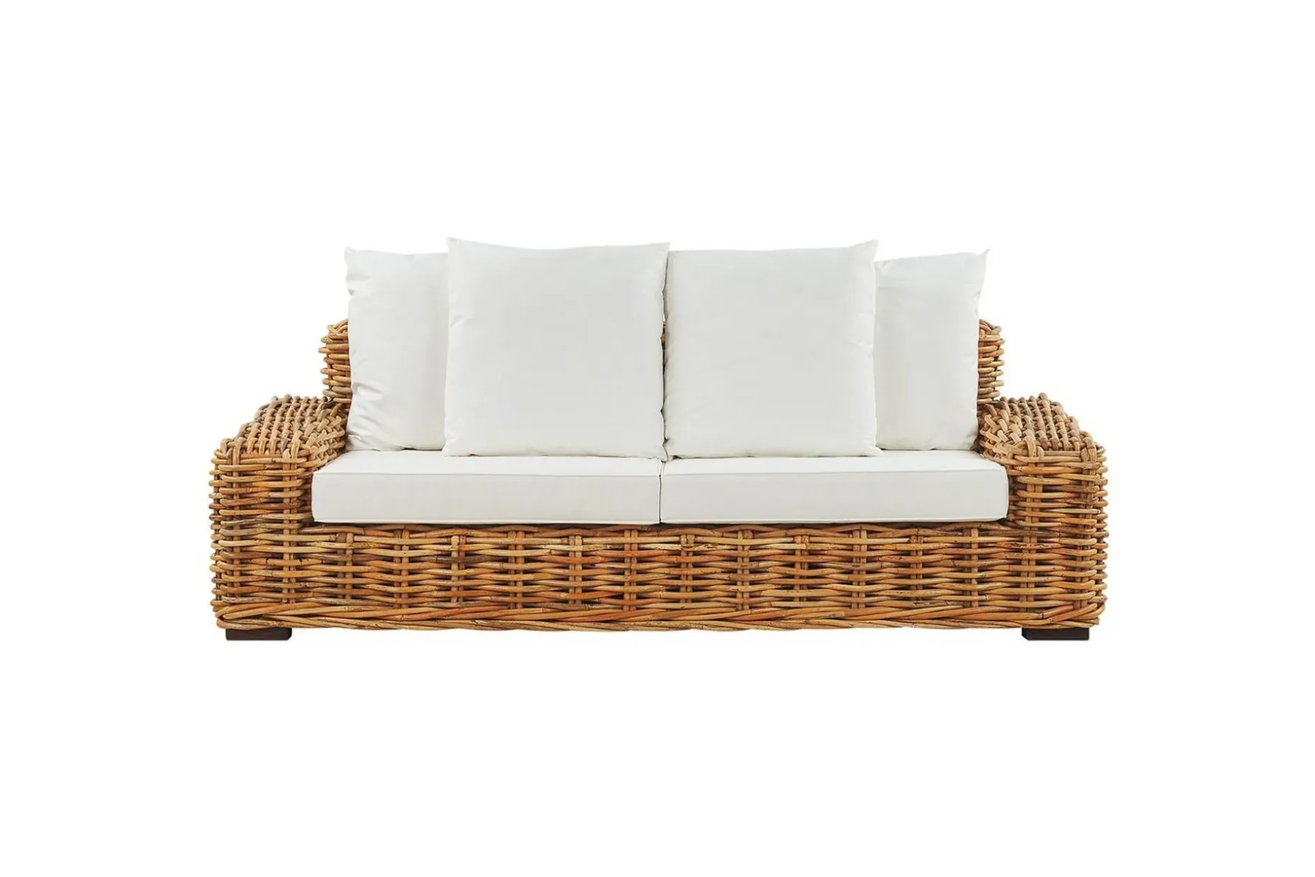 3-sitssoffa Beliani Forli Natural||Beige||White