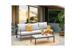 3-sitssoffa Beliani Kiato Grå/svart Light grey||Black
