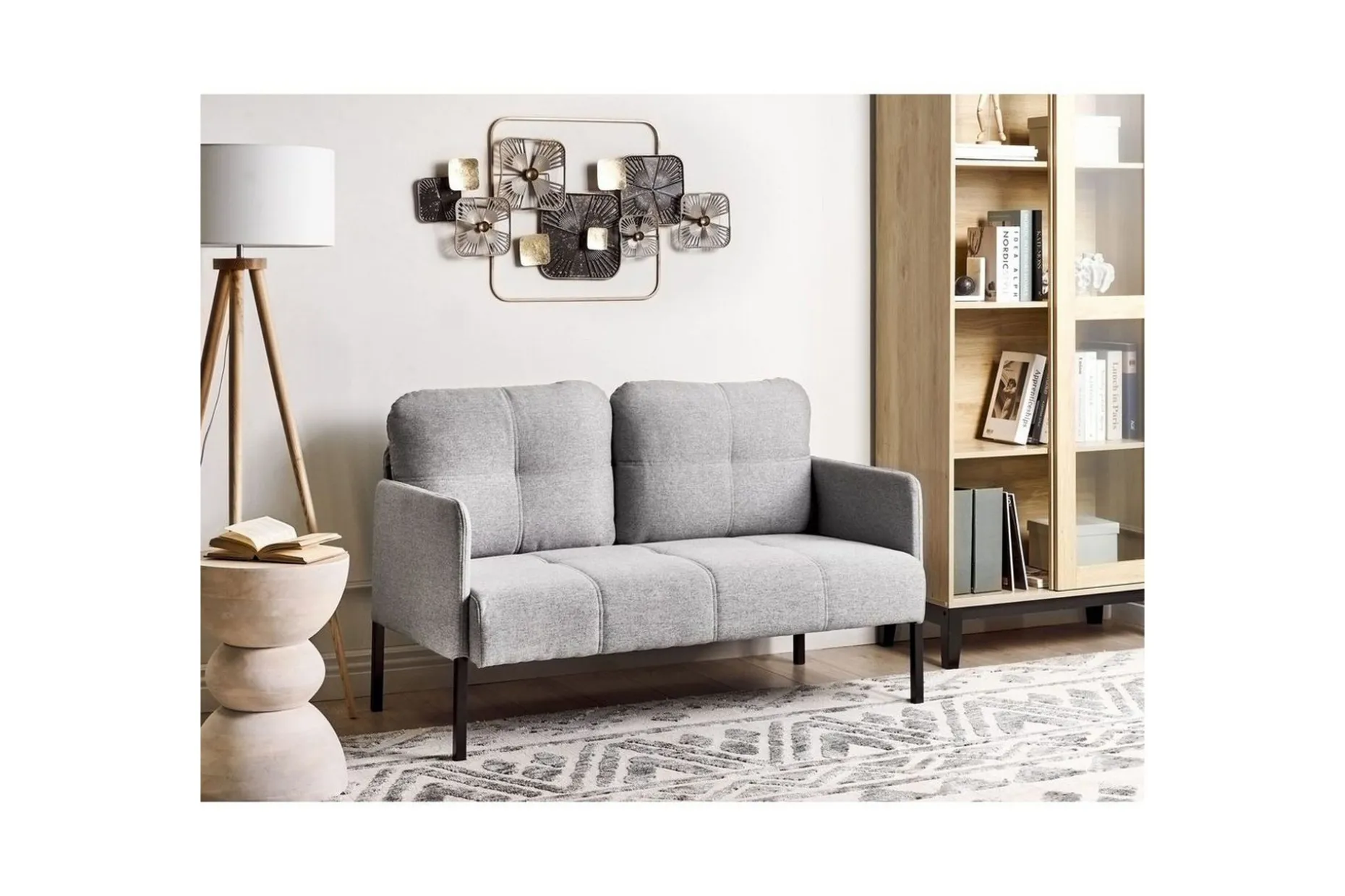2-sitssoffa Beliani Lahti Beige, svart Light grey||Black