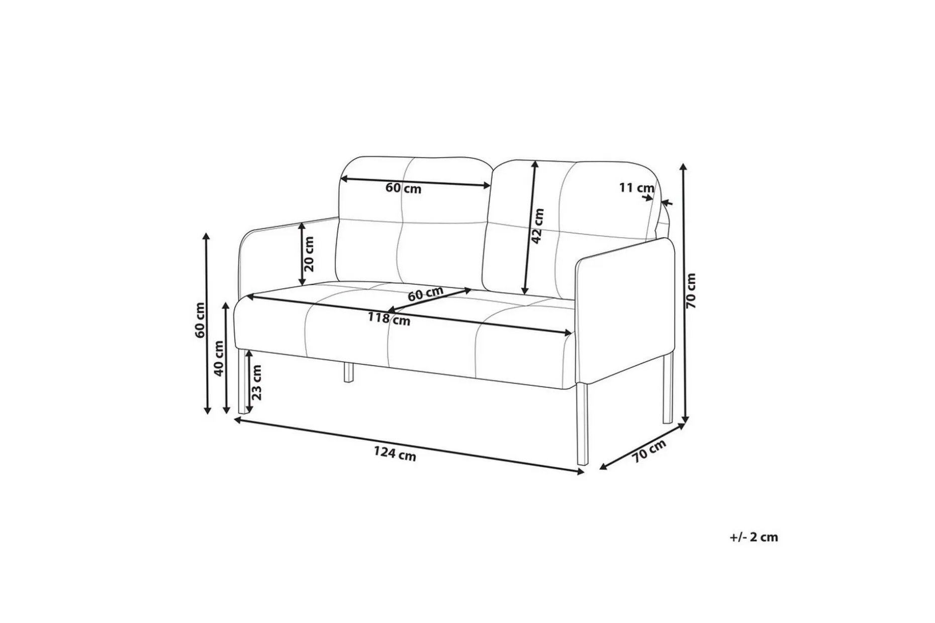 2-sitssoffa Beliani Lahti Beige, svart Light grey||Black