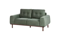 2-sitssoffa Beliani Laurila Beige, mörkt trä Green||Dark colored wood
