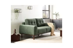 2-sitssoffa Beliani Laurila Beige, mörkt trä Green||Dark colored wood