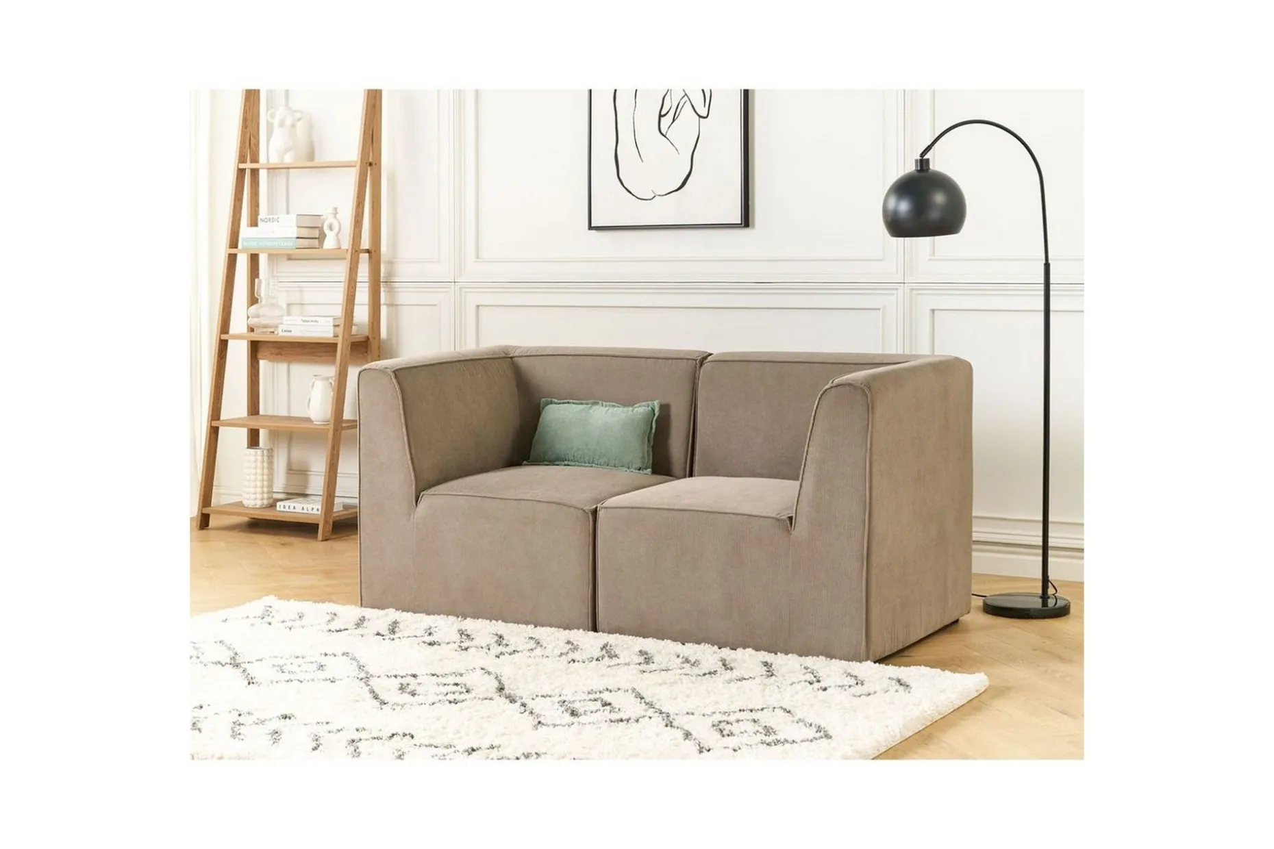 2-sitssoffa Beliani Lemvig Beige Taupe