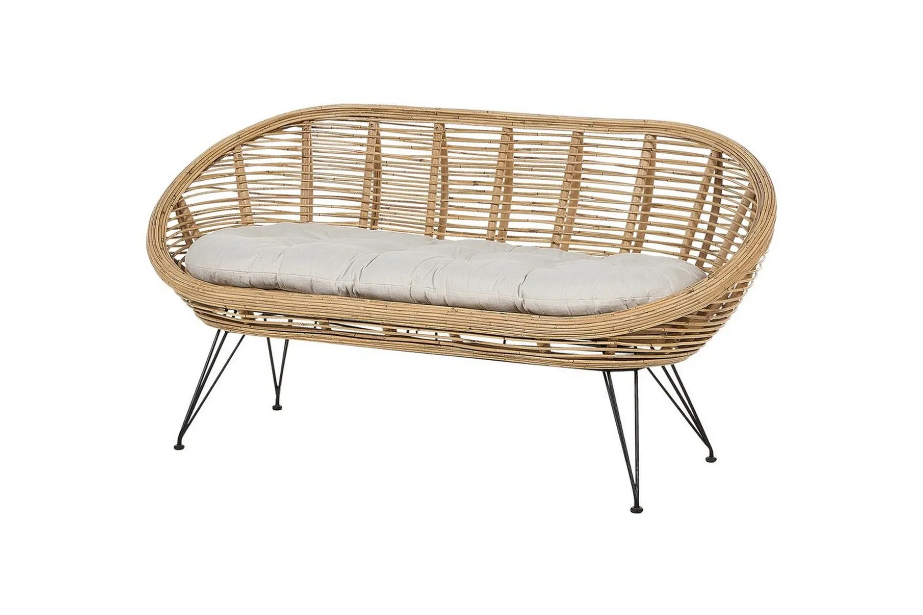 2-sitssoffa Beliani Maratea Natural||Black||Beige