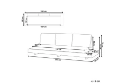 3-sitssoffa Beliani Marettimo Light wood||White