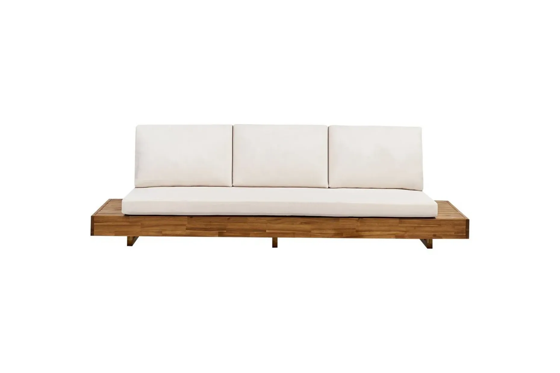 3-sitssoffa Beliani Marettimo Light wood||White