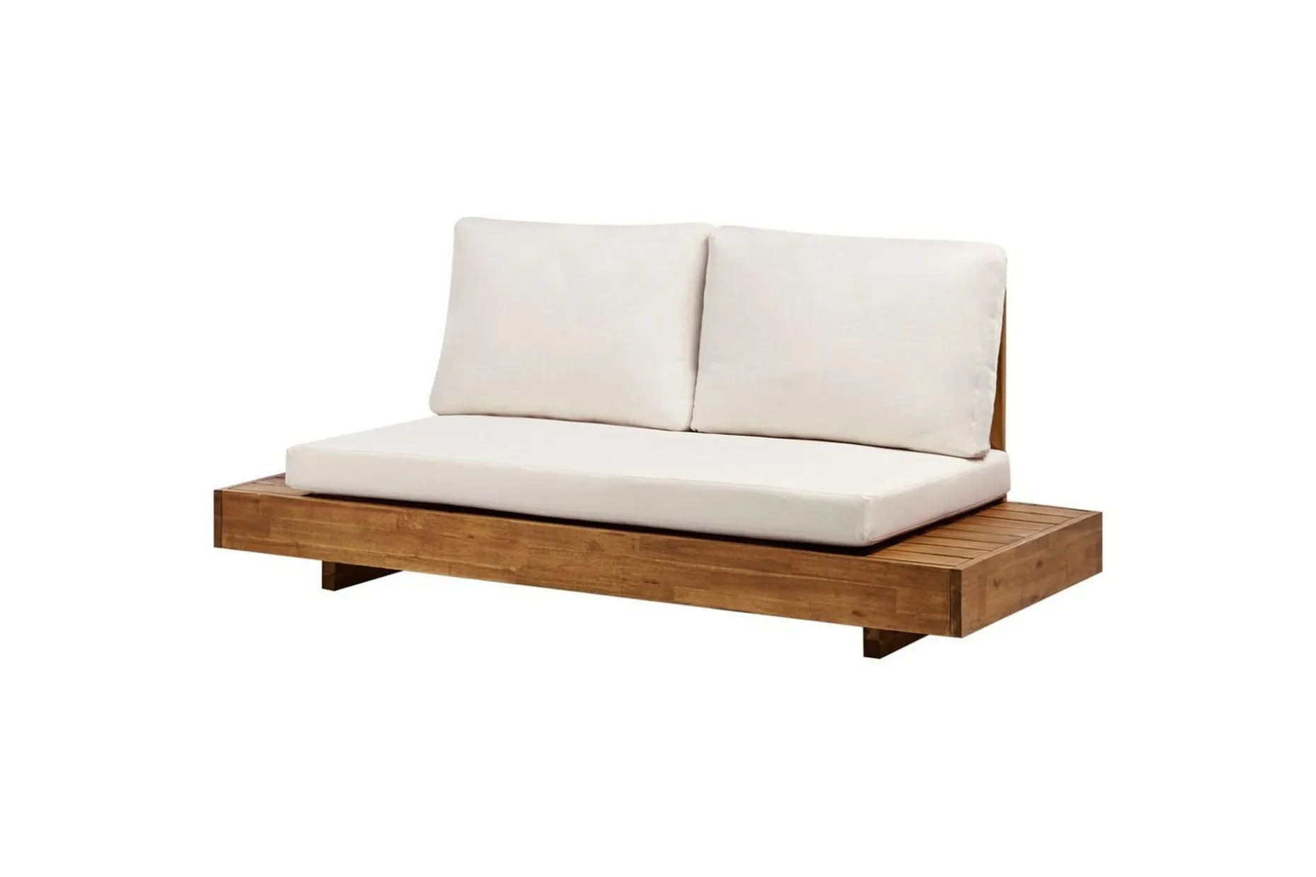 2-sitssoffa Beliani Marettimo Light wood, White
