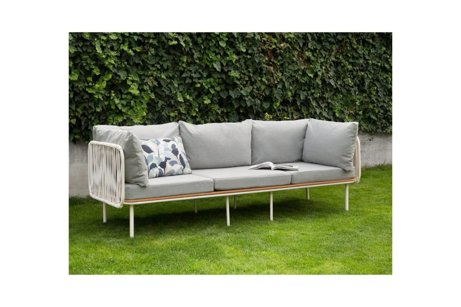 3-sitssoffa Beliani Senise Grey||White||Light wood
