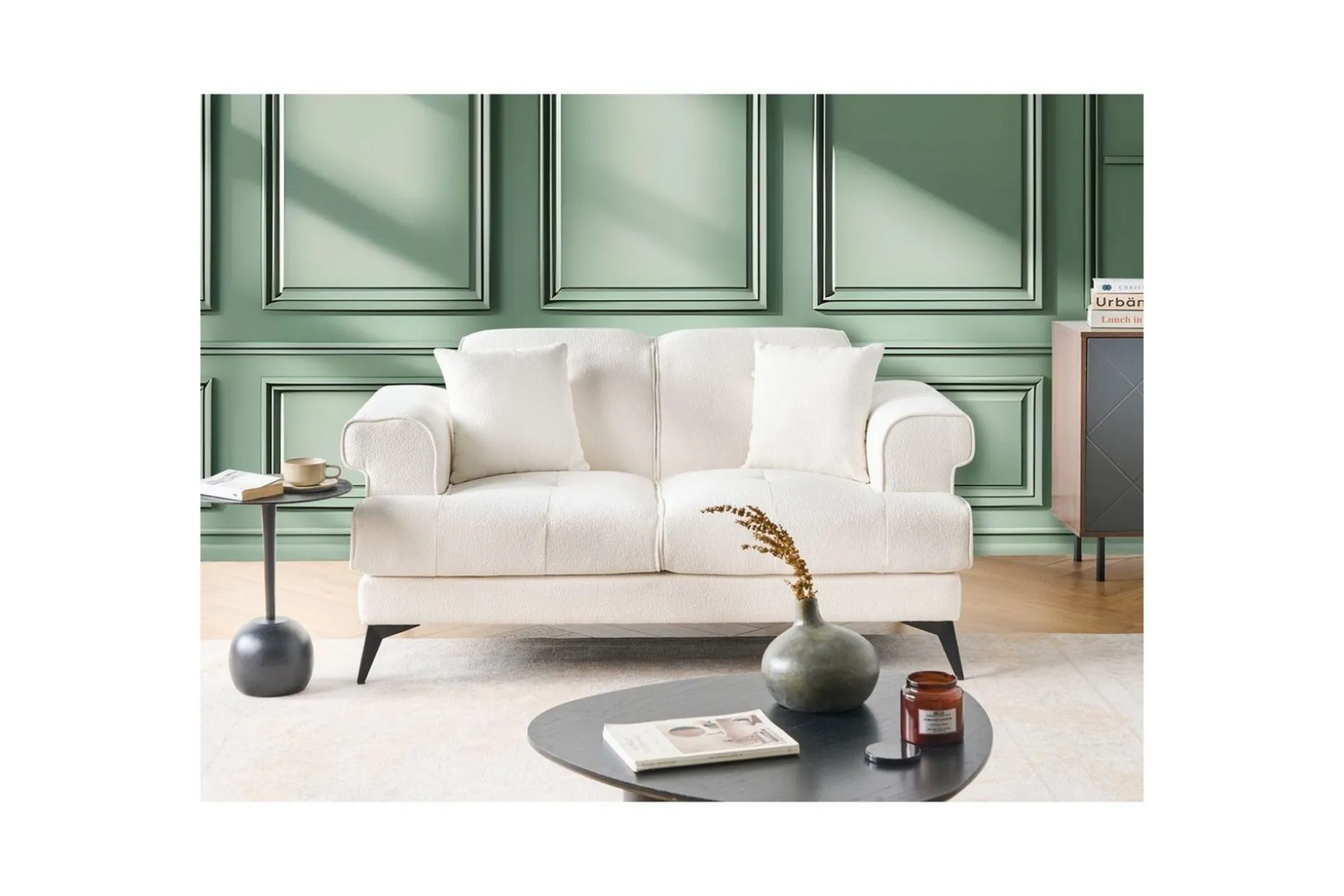 2-sitssoffa Beliani Skive Beige White||Black