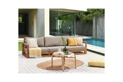 3-sitssoffa Beliani Timor Ljus trä/grått/beige, Ja Light wood||Grey||Beige