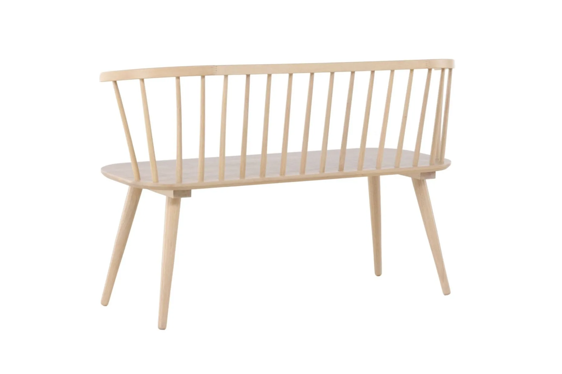 Sittebenk med ryggstøtte Venture Home Bobby sittebenk 120 cm Whitewash Hvitvasket