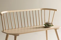 Sittebenk med ryggstøtte Venture Home Bobby sittebenk 120 cm Whitewash Hvitvasket