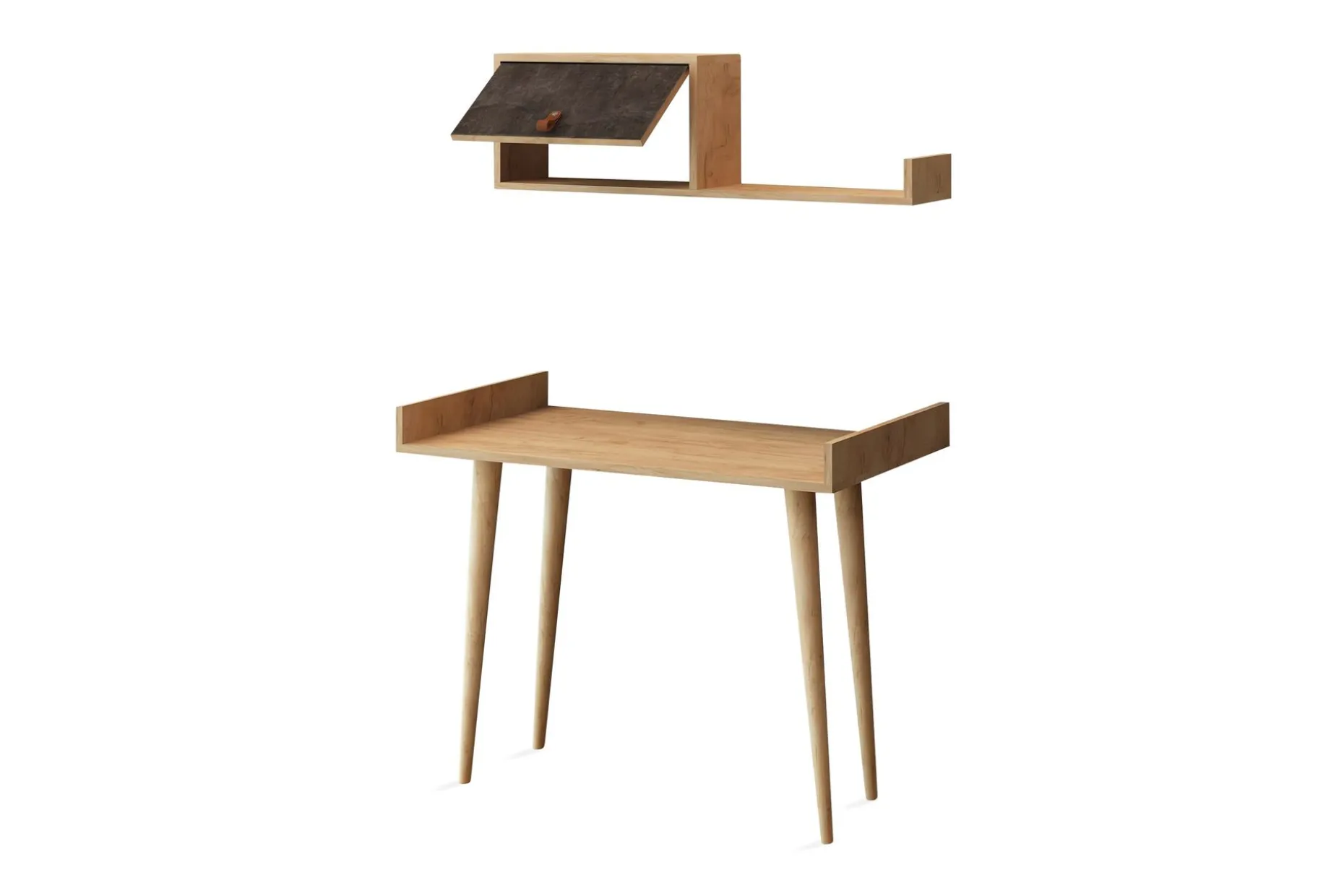 Skaberg Skrivebord 100 cm med Oppbevaring Vegghylle