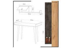 Skaberg Skrivebord 100 cm med Oppbevaring Vegghylle
