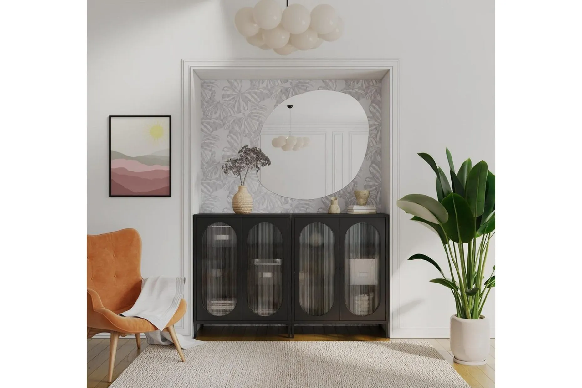Skap Luna 80x40x102 cm, Svart