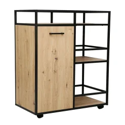Skap med hyller HOME4YOU Hedvig 77,4x42x94 cm Ask/Svart