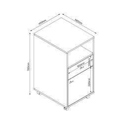 Skjenk HOME4YOU Lester 40x48x76 cm melamin