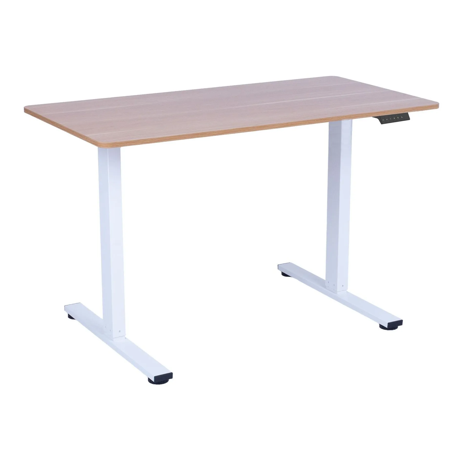 Skrivebord HOME4YOU Ergo Fit med 1 motor 120x60x71,5-116 cm Eik/hvit