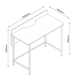 Skrivebord HOME4YOU Harper 100x49,5x85 cm ask/svart