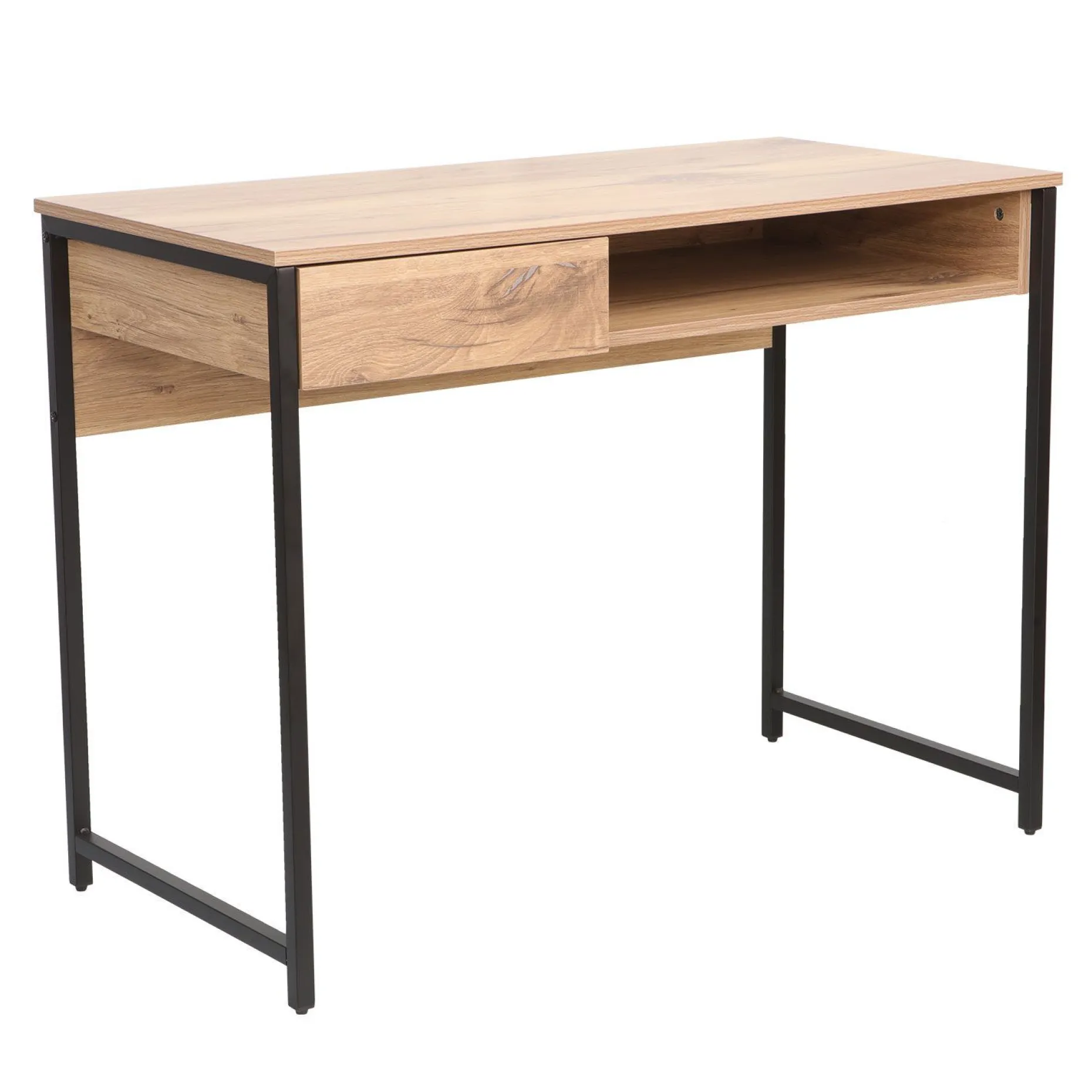 Skrivebord HOME4YOU 100x50x76 cm rustikk/svart