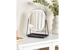 Sminkspegel Beliani Dordogne Guld/svart Silver||Black