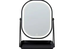 Sminkspegel Beliani Dordogne Guld/svart Silver||Black