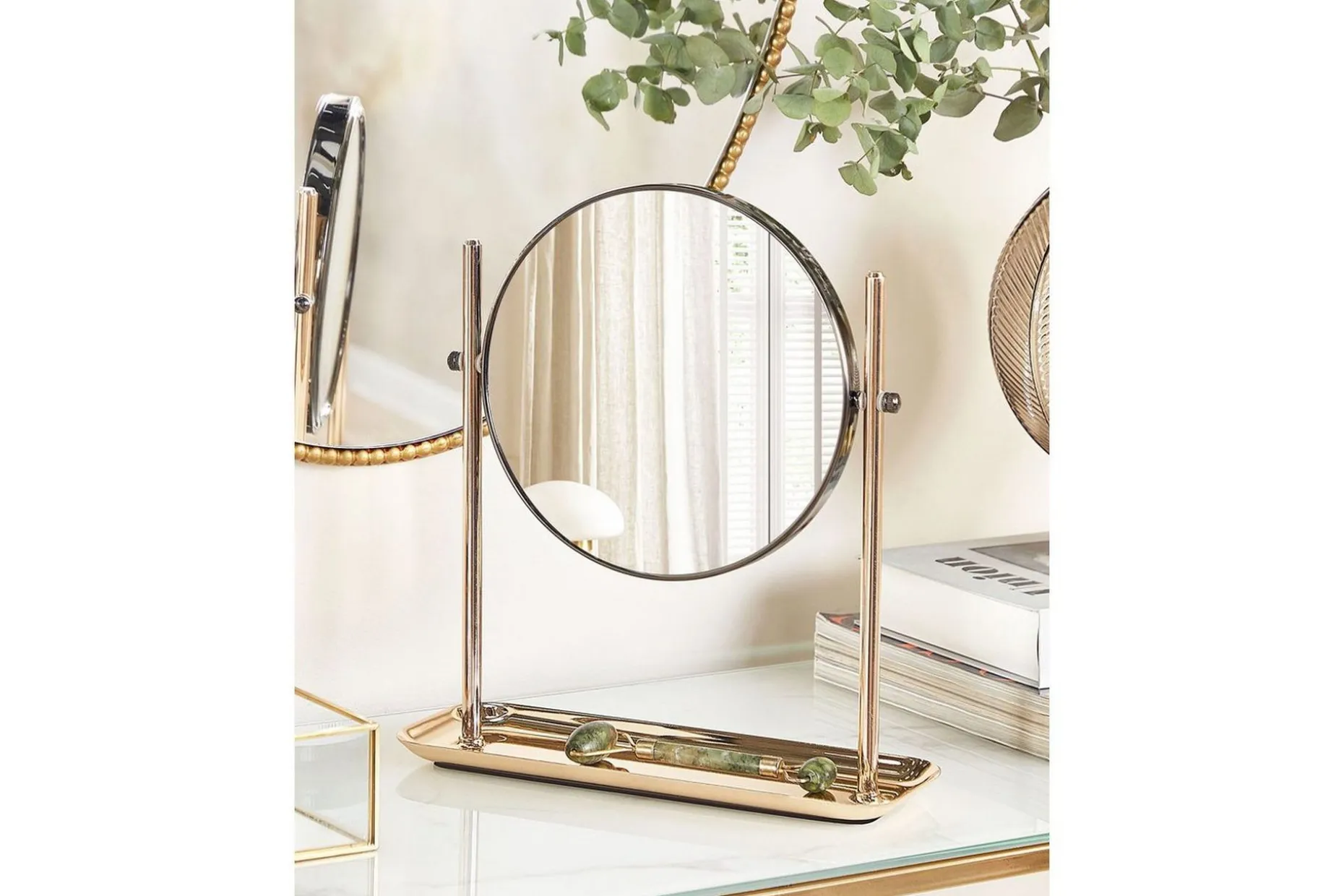 Sminkspegel Beliani Finistere GOLD||Black