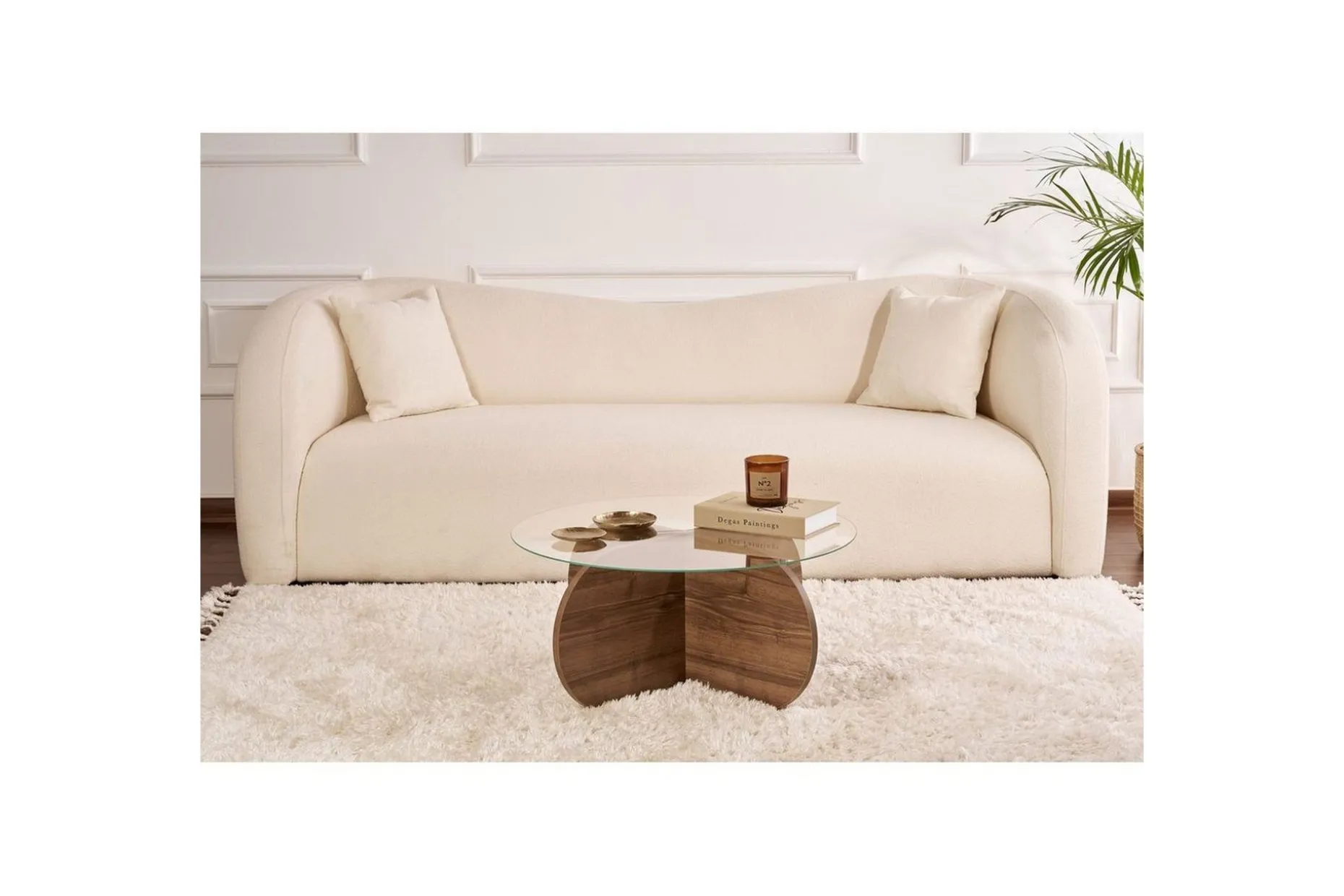 Sofabord Aeris 75 cm med Glassplate