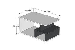 Sofabord Garavelo sofabord 90 cm med oppbevaring hyller marmormønster Svart,Trä/Natur,Mörkbrun