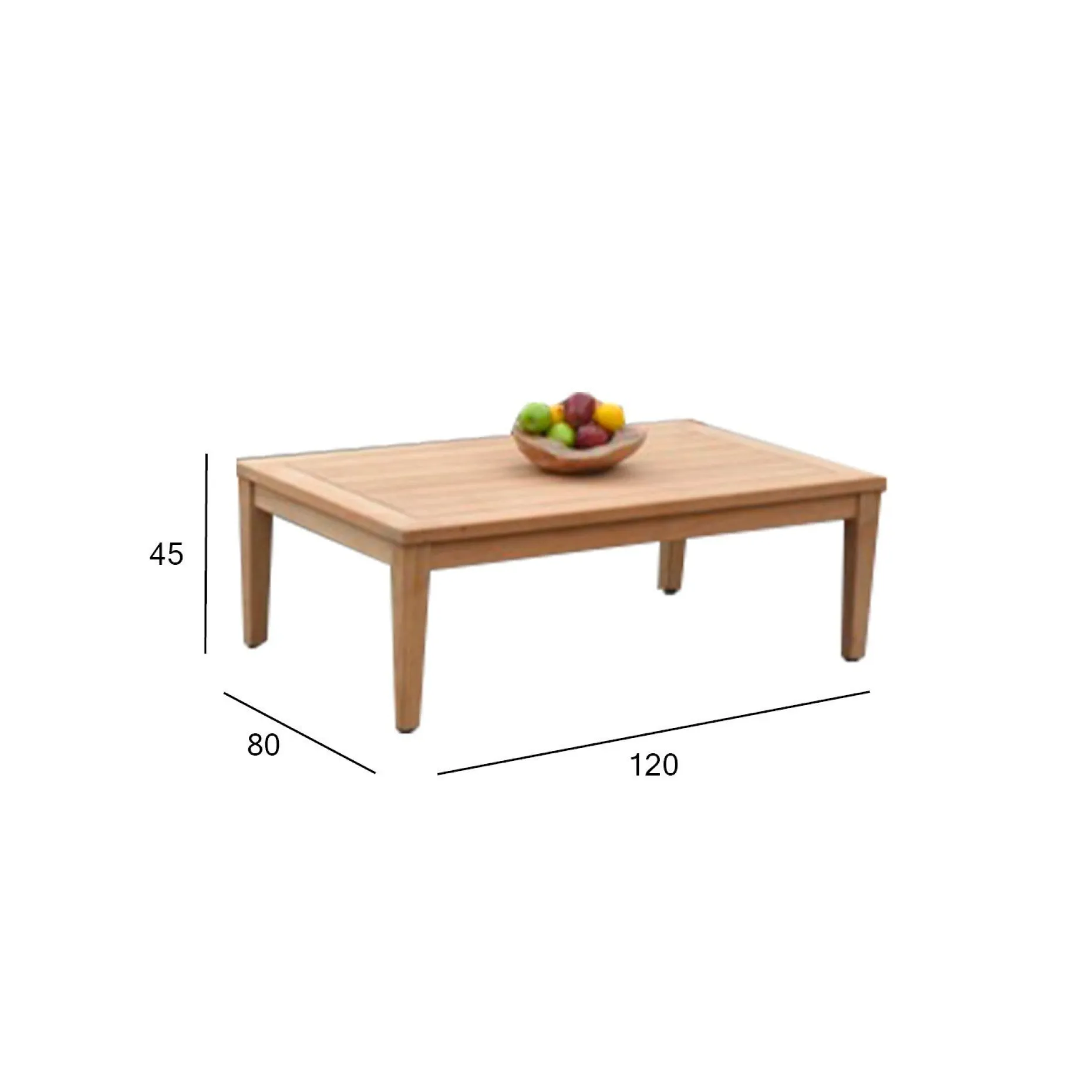 Sofabord HOME4YOU Maldive 120x80x45 cm teak