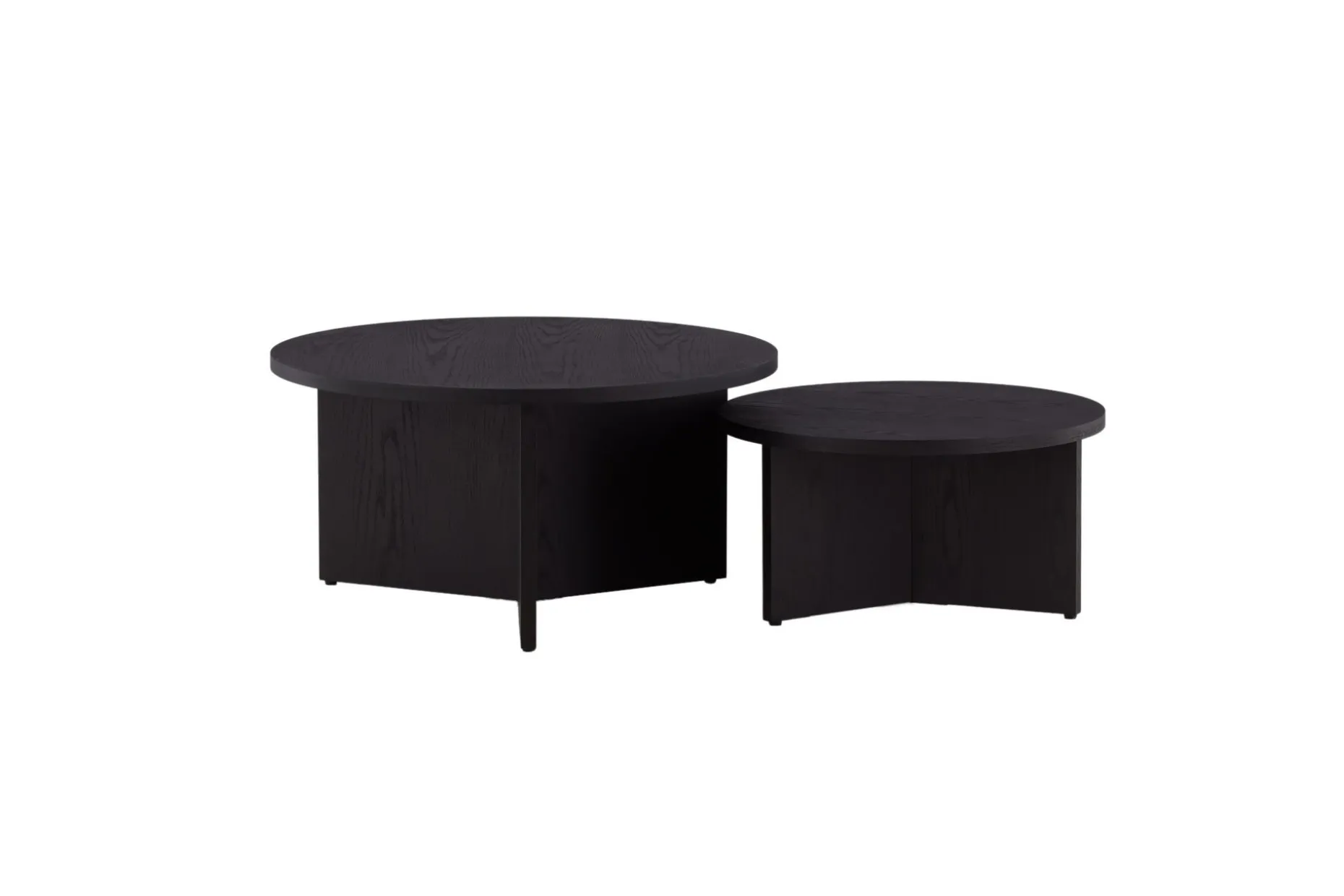 Sofabordsett Saltø 2stk Runde 85 cm/65 cm Tre Svart