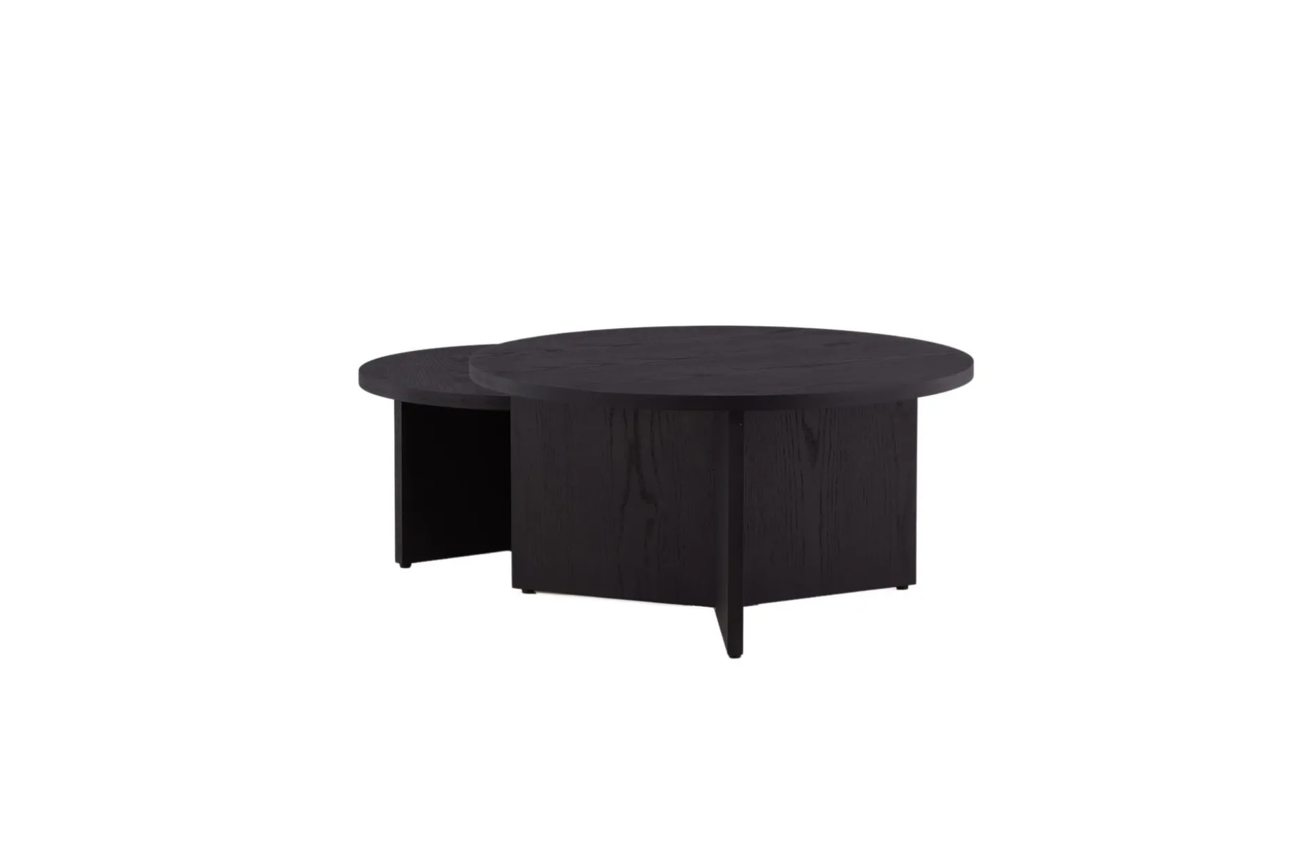 Sofabordsett Saltø 2stk Runde 85 cm/65 cm Tre Svart