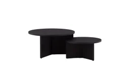 Sofabordsett Saltø 2stk Runde 85 cm/65 cm Tre Svart