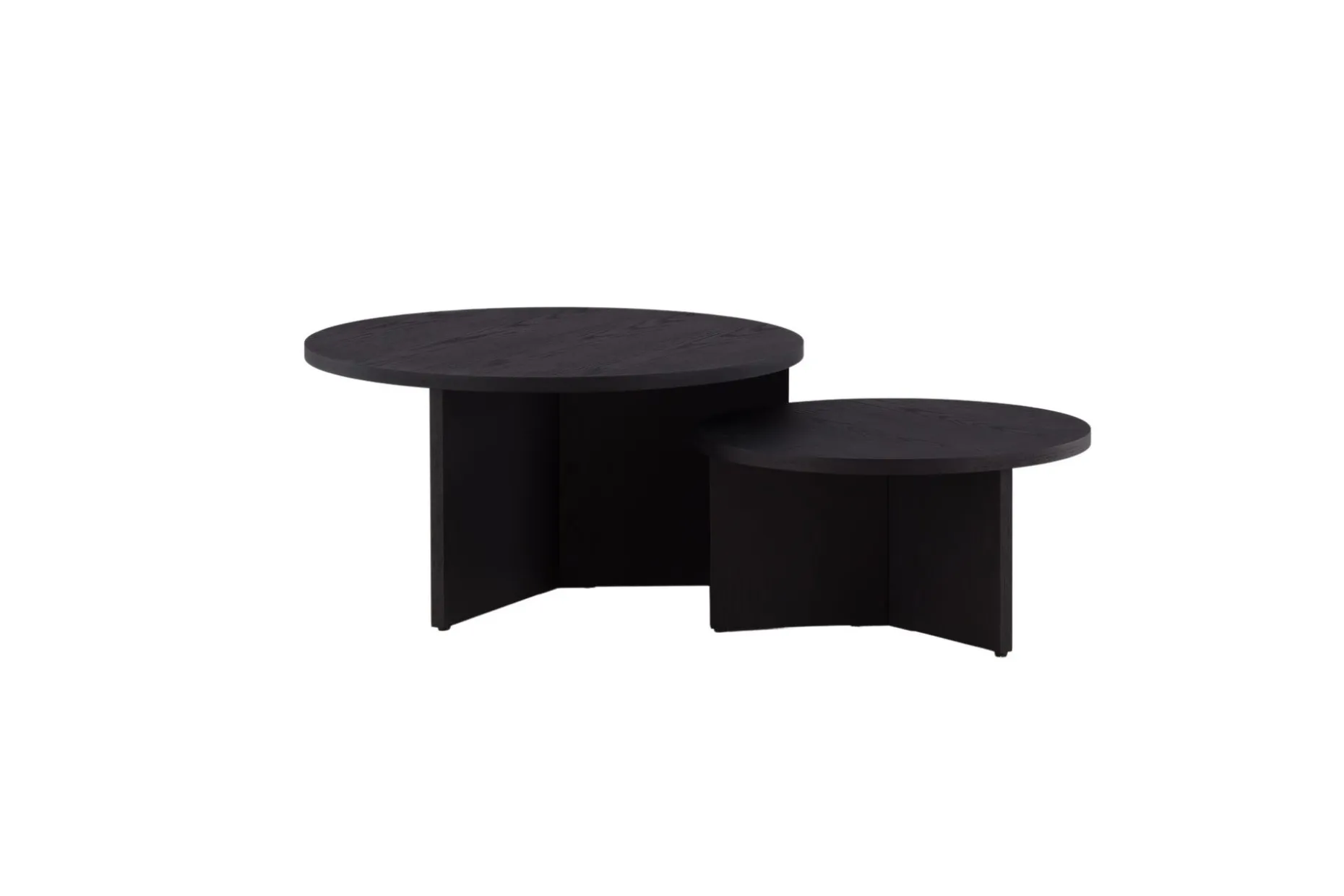 Sofabordsett Saltø 2stk Runde 85 cm/65 cm Tre Svart