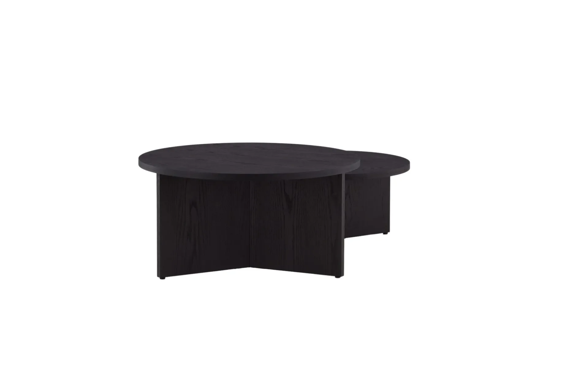 Sofabordsett Saltø 2stk Runde 85 cm/65 cm Tre Svart