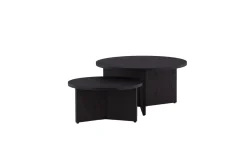 Sofabordsett Saltø 2stk Runde 85 cm/65 cm Tre Svart