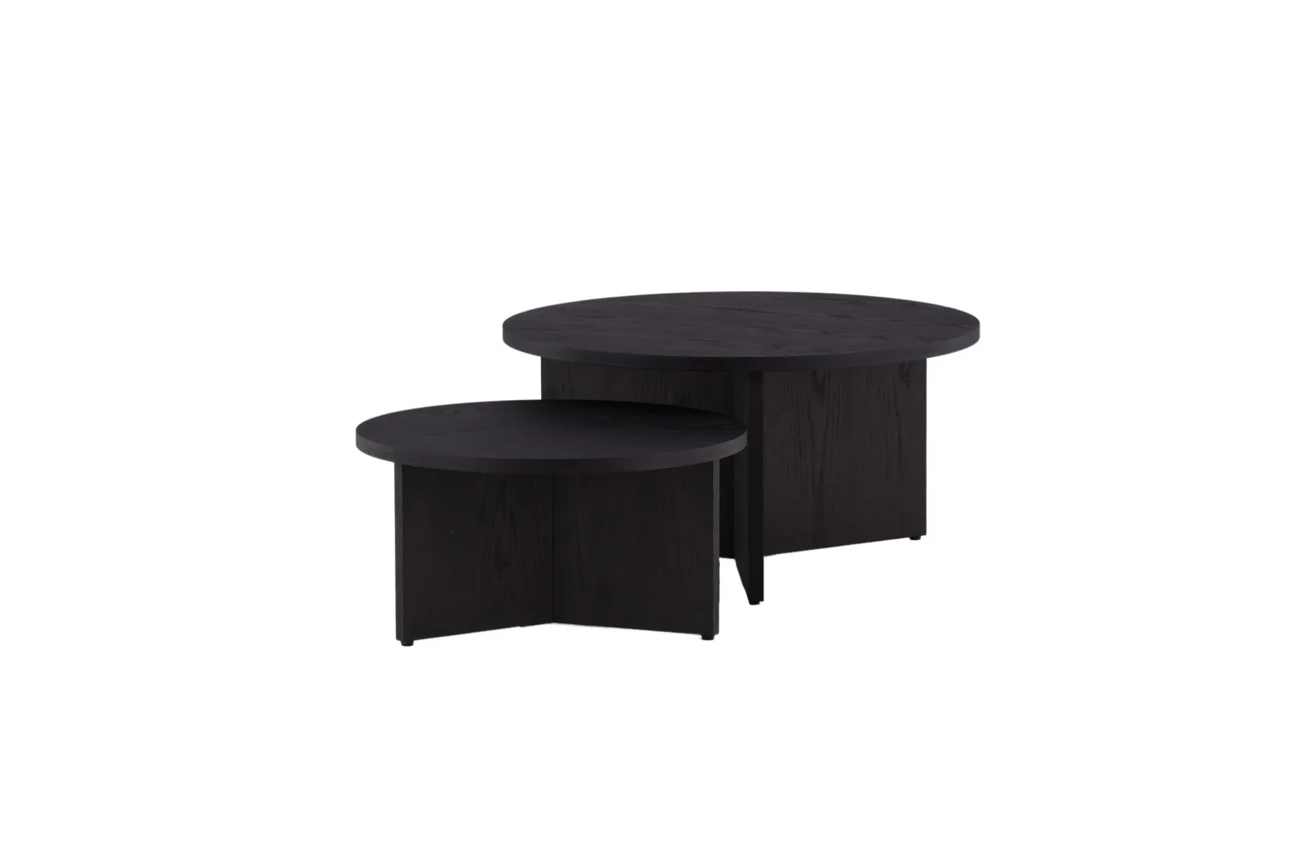 Sofabordsett Saltø 2stk Runde 85 cm/65 cm Tre Svart