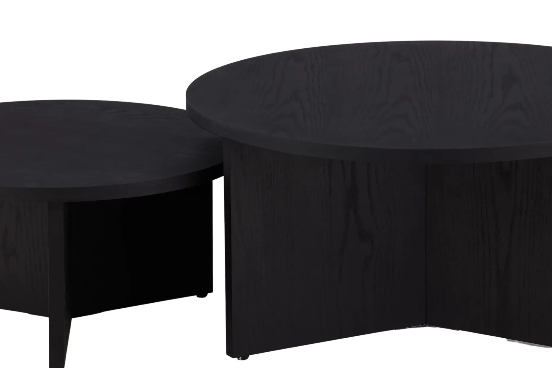 Sofabordsett Saltø 2stk Runde 85 cm/65 cm Tre Svart