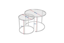 Sofabordsett 2 stykker Rikiya Liten Gulltransparent