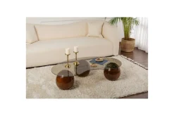 Sofabord Sphere Valnøtt / Bronse
