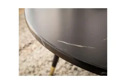 Sofabord Wohnling marmorutseende 60 cm rund, moderne stil Svart marmor