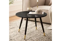 Sofabord Wohnling marmorutseende 60 cm rund, moderne stil Svart marmor
