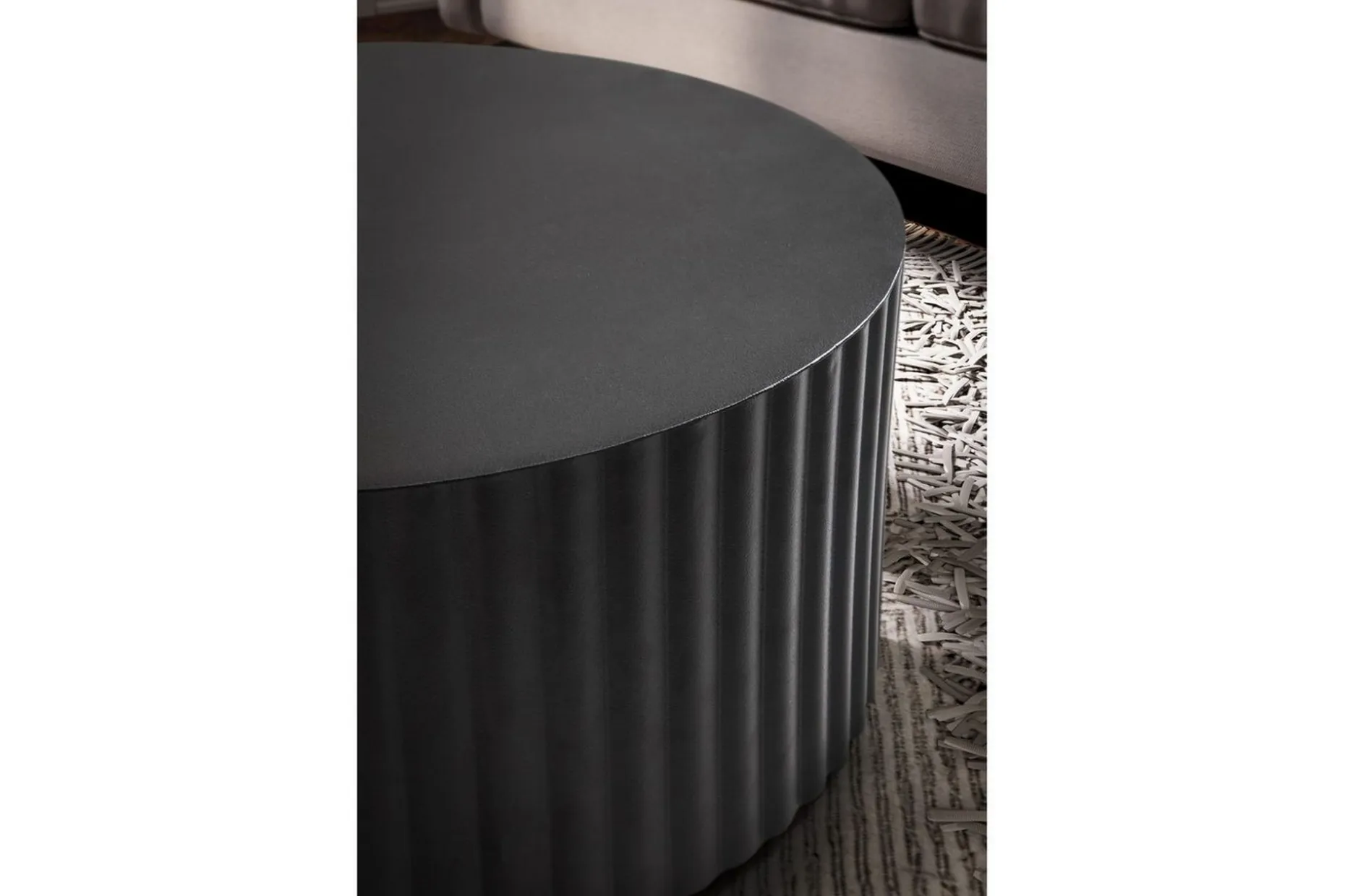 Sofabord Wohnling Rund 67 cm Metalliske Striper Optikk Moderne Look