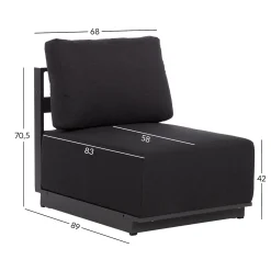 Sofamodul HOME4YOU Fuller 68x89x70,5 cm mørk grå