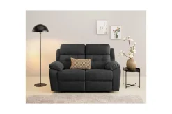 Sofa 2-seter Lannilis Antrasitt, Stoff/tre/metall