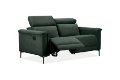 Sofa 2-seter Lund Mørk grønn, Belfast-stoff, Manuell hvilestol