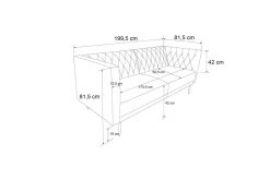 Sofa 2-seter Marseille Smaragdgrønn